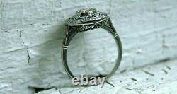 Stunning Vintage Style Wedding Ring 14K White Gold Plated 2 Ct Simulated Diamond