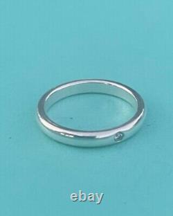 Tiffany & Co. Sterling Silver Elsa Peretti Diamond Stacking Band Ring Sz 6