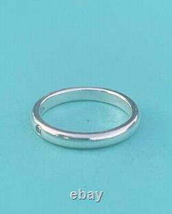 Tiffany & Co. Sterling Silver Elsa Peretti Diamond Stacking Band Ring Sz 6