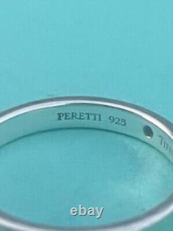 Tiffany & Co. Sterling Silver Elsa Peretti Diamond Stacking Band Ring Sz 6