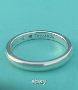 Tiffany & Co. Sterling Silver Elsa Peretti Diamond Stacking Band Ring Sz 6