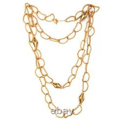 Twist Wire Wrapped Long (49 Inches) Necklace Gold Plated Family Wedding Jewelry