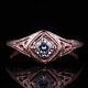 Unique Vintage 14k Rose Gold Cubic Zirconia Engagement Wedding Anniversary Ring