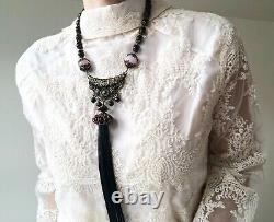 Unusual necklace long, statement extravagant necklace