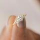 Vintage 14kgold Round Brilliant Moissanite Luxury Wedding Promise Ring Jewelry