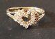 Vintage 14kp Yellow Gold Stylecrest Cluster Diamond Heart-shaped Ring Sz6