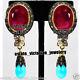 Vintage 2.77ctw Rose Cut Diamond Gemstone Studded Silver Amazing Earring Jewelry