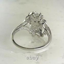 Vintage 2Ct Round Cut Moissanite Solitaire Weeding Ring 14k White Gold Plated