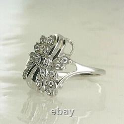 Vintage 2Ct Round Cut Moissanite Solitaire Weeding Ring 14k White Gold Plated