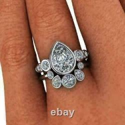 Vintage 3.30 Ct Diamond Antique Art Deco Engagement Ring Set 925 Sterling Silver