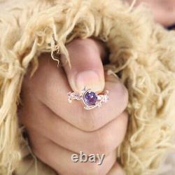 Vintage Alexandrite Ring Amethyst Twig Engagement Ring June Birthstone Jewelry