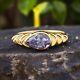 Vintage Alexandrite Wedding Ring Yellow Gold Jewelry Handmade Gift Ring For Her