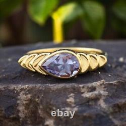 Vintage Alexandrite Wedding Ring Yellow Gold Jewelry Handmade Gift Ring for Her