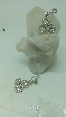 Vintage Austrian Crystal Radiant Sparkle Wedding Necklace And Chandlier Earring