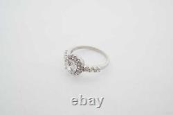Vintage CZ White Gold Engagement Wedding Ring Estate Sale Deal Jewelry
