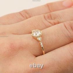 Vintage Cluster Wedding Engagement Diamond Ring 14k Yellow Gold Diamond Jewelry