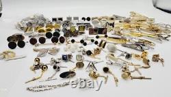 Vintage Cuff Links Lot Cufflinks Pins Tie Tack Lapel Pins 104 pc Some signed