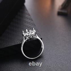 Vintage Floral Round 9mm Engagement Wedding Beauty Rings Solid 10k White Gold