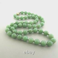 Vintage Jade Bead Necklace 10mm 25 in