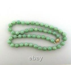 Vintage Jade Bead Necklace 10mm 25 in