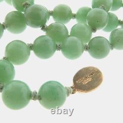 Vintage Jade Bead Necklace 10mm 25 in