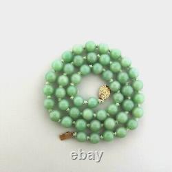 Vintage Jade Bead Necklace 10mm 25 in