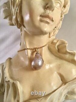 Vintage Jewellery Lilac Pearl Gold Necklace Antique Deco Bridal Dress Jewelry