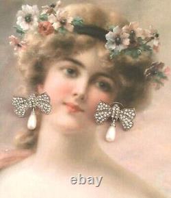 Vintage Jewellery Pearl Earrings Silver Ear Rings White Pearls Bridal Jewelry