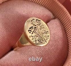 Vintage Jewelry Men's Ring 14K Yellow Gold Plated Silver Engagement Wedding Ring