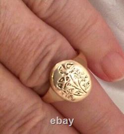 Vintage Jewelry Men's Ring 14K Yellow Gold Plated Silver Engagement Wedding Ring