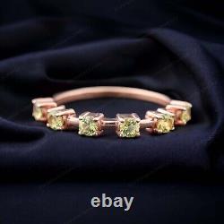 Vintage Peridot Wedding Band August Birthstone Jewelry Personalized Gift Ring