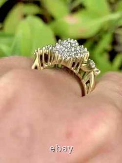 Vintage Proposal Ring 14K Yellow Gold Plated 2Ct Round Cut Lab Created Diamond