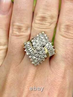 Vintage Proposal Ring 14K Yellow Gold Plated 2Ct Round Cut Lab Created Diamond
