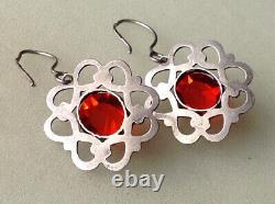 Vintage Russian Soviet Earrings Sterling Silver 875, Women's Jewelry 5.36gr