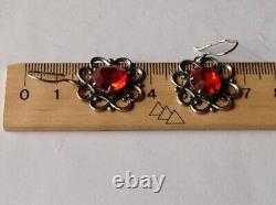 Vintage Russian Soviet Earrings Sterling Silver 875, Women's Jewelry 5.36gr