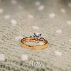 Vintage Style Art Deco Filigree Stimulated 10K Moissanite Wedding Jewelry Ring