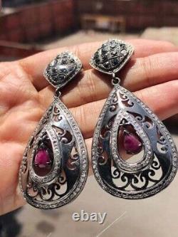 Vintage Style Art Deco Wedding Earrings 925 Sterling Silver Boho Jewellery