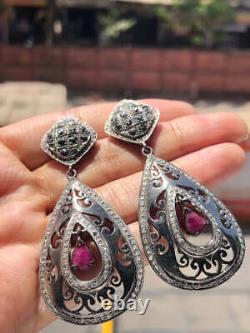 Vintage Style Art Deco Wedding Earrings 925 Sterling Silver Boho Jewellery