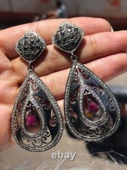 Vintage Style Art Deco Wedding Earrings 925 Sterling Silver Boho Jewellery