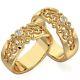 Vintage Style Gold Plated Ring Women Wedding Set 925 Sterling Silver Jewelry