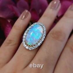 Vintage Style Opal Wedding Ring for Women 925 Silver Gold Plated Party Jewelry