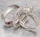 Vintage Style White Women Ring Band Set 925 Sterling Silver Cz Wedding Jewelry