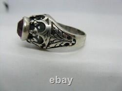 Vintage USSR Sterling Silver 875 Women's Jewelry Ring Corundum Stone Size 6.25