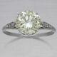 Vintage Wedding Ring 2.5ct Round Cut Moissanite Labcreated 14k White Gold Fn