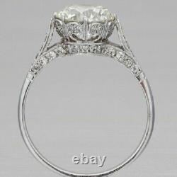 Vintage Wedding Ring 2.5Ct Round Cut Moissanite Labcreated 14K White Gold FN