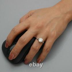 Vintage Wedding Ring 2.5Ct Round Cut Moissanite Labcreated 14K White Gold FN
