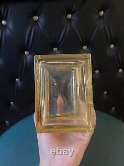 Vintage Yellow Crystal Jewelry Box