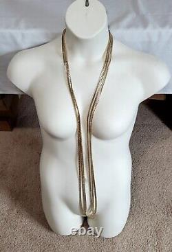 Vtg Necklace GERMANY 60 Chain 2 Strands Vtg Jewelry Layer Long 5 FOOT Statement