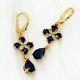 Wedding Drop Dangle Earring 3ct Pear Lab-created Sapphire 14k Yellow Gold Plated