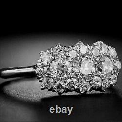 Women's Fine Jewelry Vintage Style White Round CZ Wedding Ring Solid 925 Silver